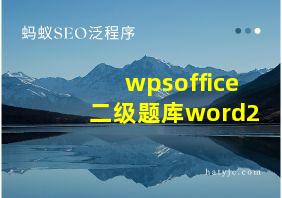 wpsoffice二级题库word2