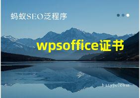 wpsoffice证书