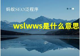 wslwws是什么意思