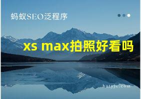 xs max拍照好看吗