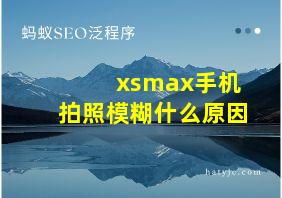 xsmax手机拍照模糊什么原因