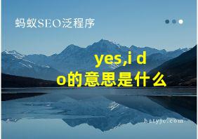 yes,i do的意思是什么