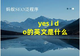 yes i do的英文是什么