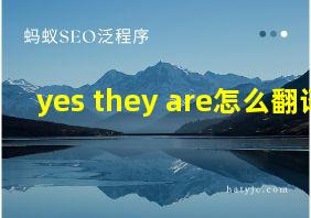 yes they are怎么翻译