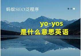 yo-yos是什么意思英语