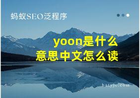 yoon是什么意思中文怎么读