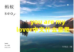 you are my lover中文什么意思