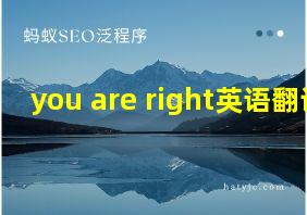 you are right英语翻译