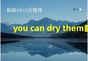 you can dry them翻译