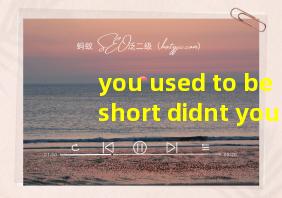 you used to be short didnt you翻译