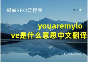 youaremylove是什么意思中文翻译